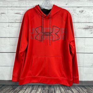 Under Armour UA Womens Sweatshirt size Large Red Hoodie Storm Cold‎ gear LOGO
